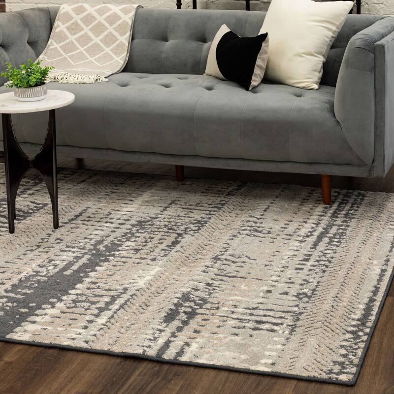 Mohawk Home Gaillard Abstract Distressed Stripe Area Rug