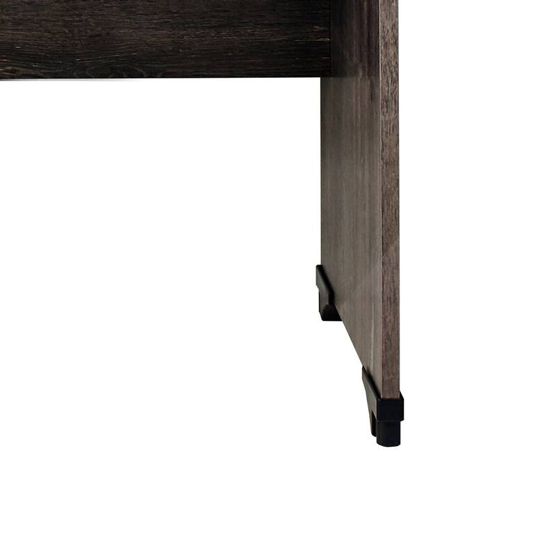 51 Inches Office Desk with 6 Drawer File Cabinet, Brown