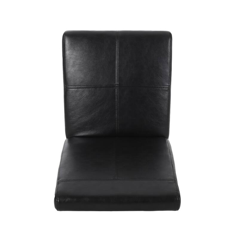 Set of 2 PU Leather Dining Chairs Solid Wood Frame Armless Modern Design