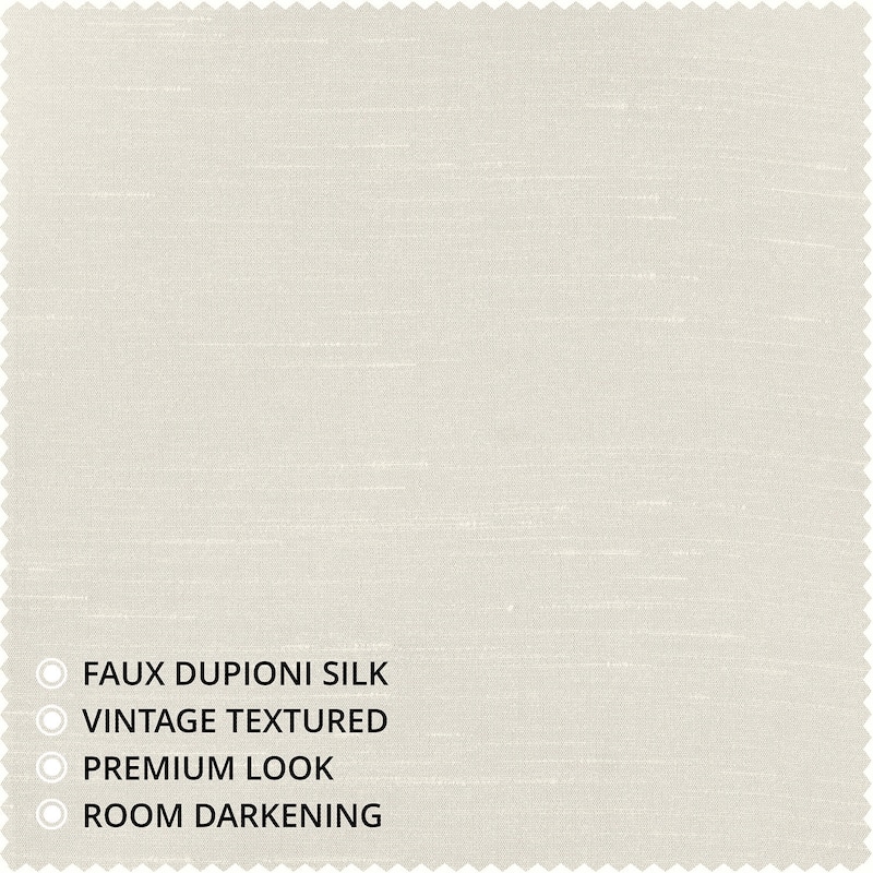 Exclusive Fabric Off-white Textured Faux Dupioni Light Filtering Silk Curtains (1 Panel)