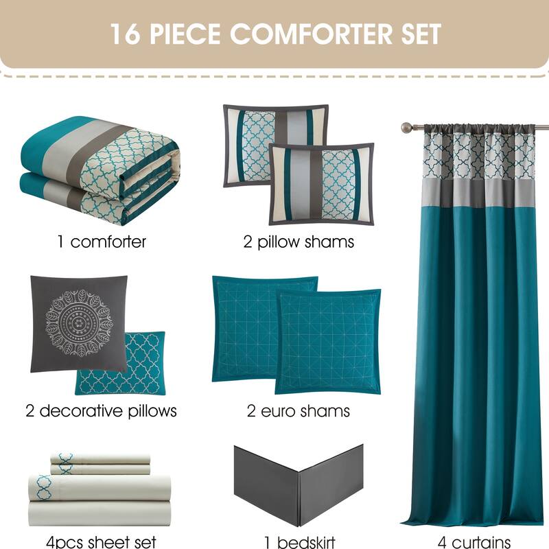 Nanshing Avalon 16 Piece Trellis Moroccan Print Room In A Bag