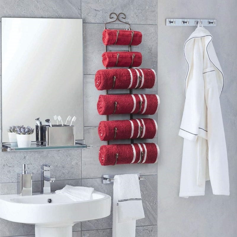 Towel Rack and Wine Rack - 17.91 x 7.64 x 5.71 inches