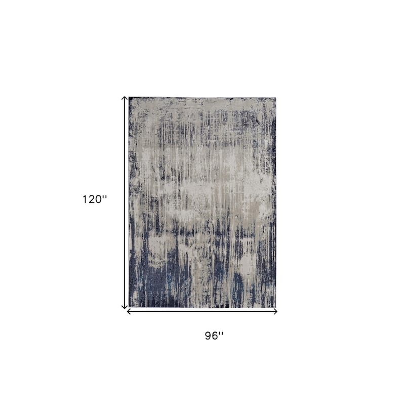 Xiho Power Loomed Distressed Abstract Modern Non Skid Area Rug By HomeRoots - 8' x 10'