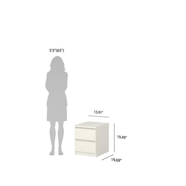 dimension image slide 4 of 8, Porch & Den McKellingon Contemporary 2-drawer Nightstand