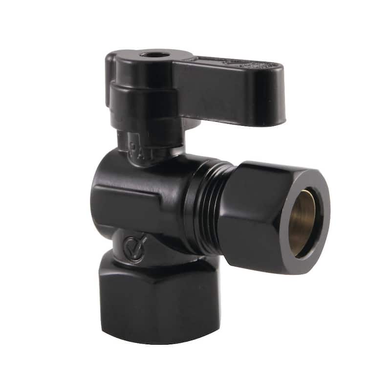 Kingston Brass Comp Angle Stop Valve - Matte Black