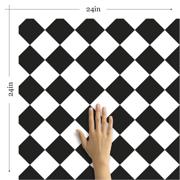 Black and White Checkered Peel and Stick Removable Wallpaper 2326 - Bed ...