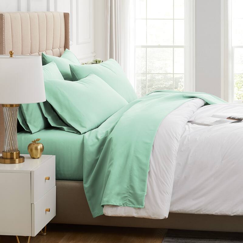 Vilano Comfort Deep Pocket Ultra-Soft 6-piece Bed Sheet Set - hint of green - California King