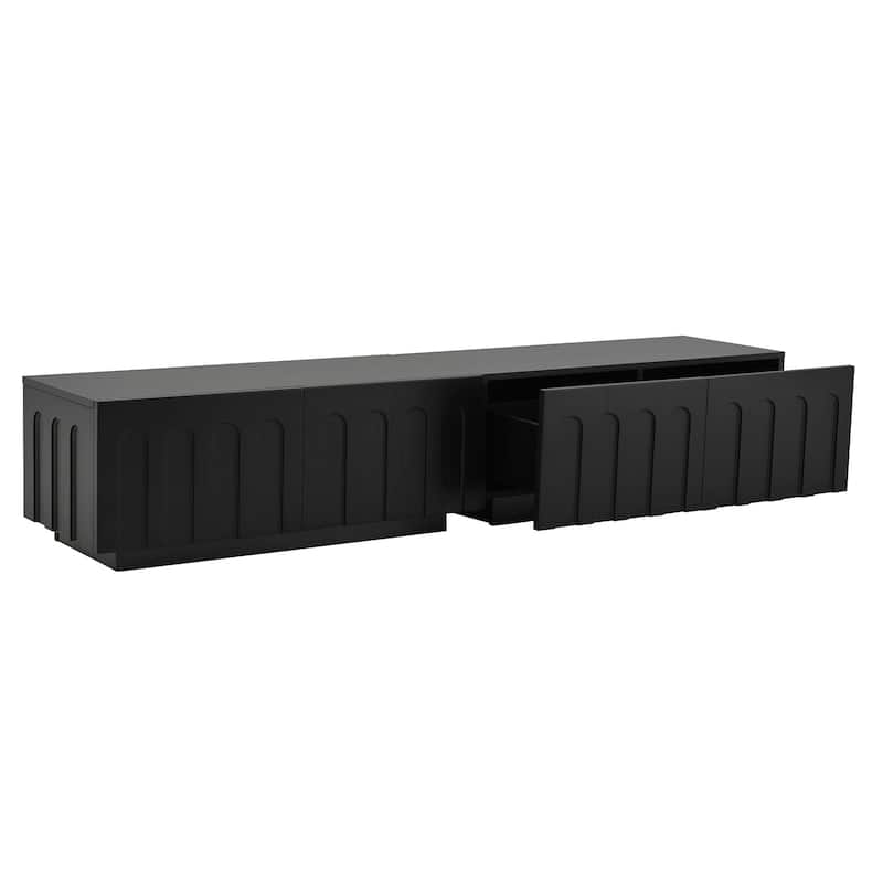 Elegant TV Stand with Arched Design for TVs Up to 80",Dual Purpose Coffee Table with 4 Drawers,Cabinet with Storage
