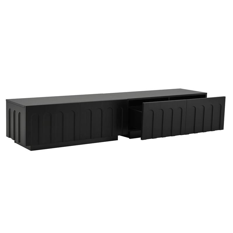 Stylish Arched TV Stand for 80-Inch Screens‌ – Modern Convertible Coffee Table with 4 Storage Drawers & Multi-Functional Design