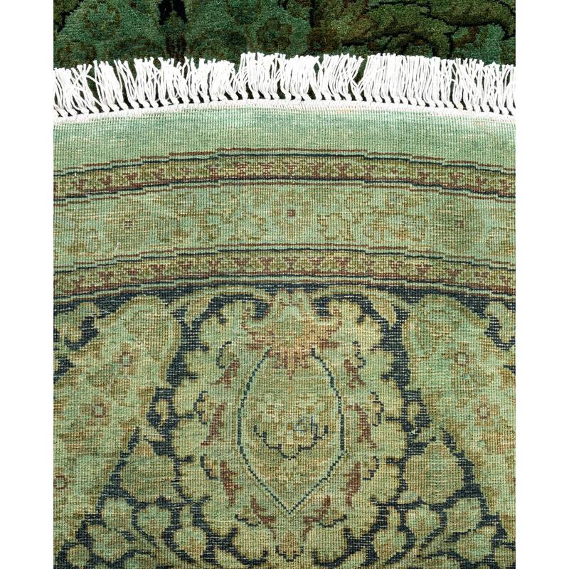 Overdyed One-of-a-Kind Hand-Knotted Area Rug - Green - 8' 1" x 8' 1"