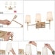 preview thumbnail 17 of 15, Barr Mid-Century Modern Gold Bathroom Vanity Light Dimmable Fabric Wall Sconces