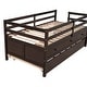 preview thumbnail 47 of 46, Modern Twin Size Low Loft Bed With Full Safety Fence,Climbing Ladder,Storage Drawers and Trundle
