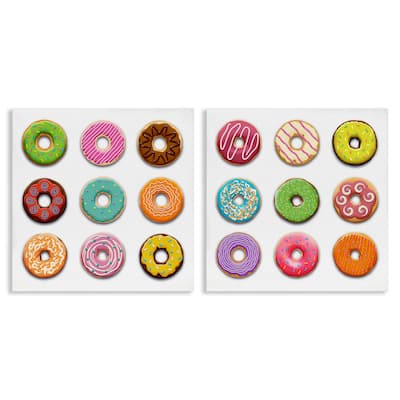 Stupell Bright & Fun Donuts Canvas Wall Art Design By Marcus Prime (Set of 2)