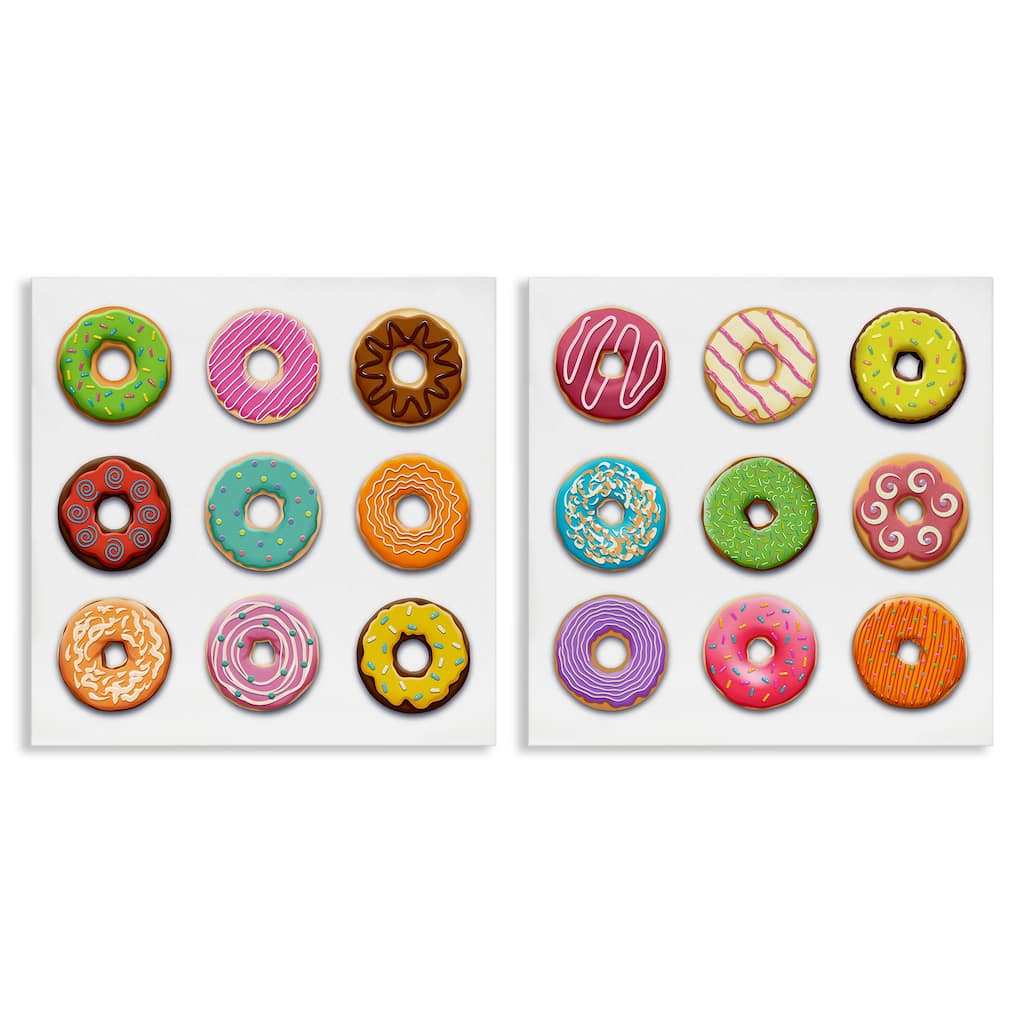 Stupell Bright & Fun Donuts Canvas Wall Art Design By Marcus Prime (Set of 2)