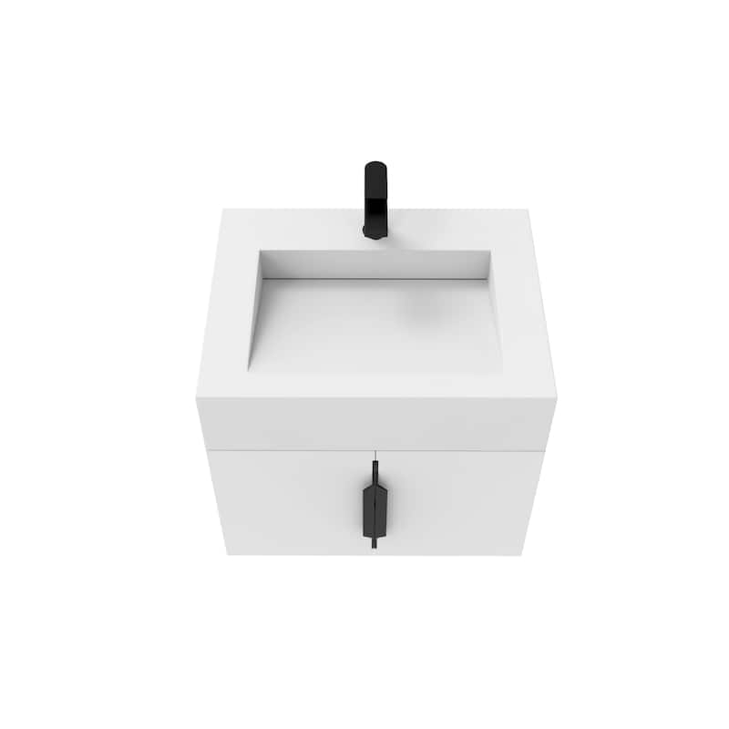 Nile 24-Inch Wall Mounted Bathroom Vanity Set w/ White Top