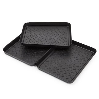 3-Pack Black Plastic Boot Trays - Bed Bath & Beyond - 40653264