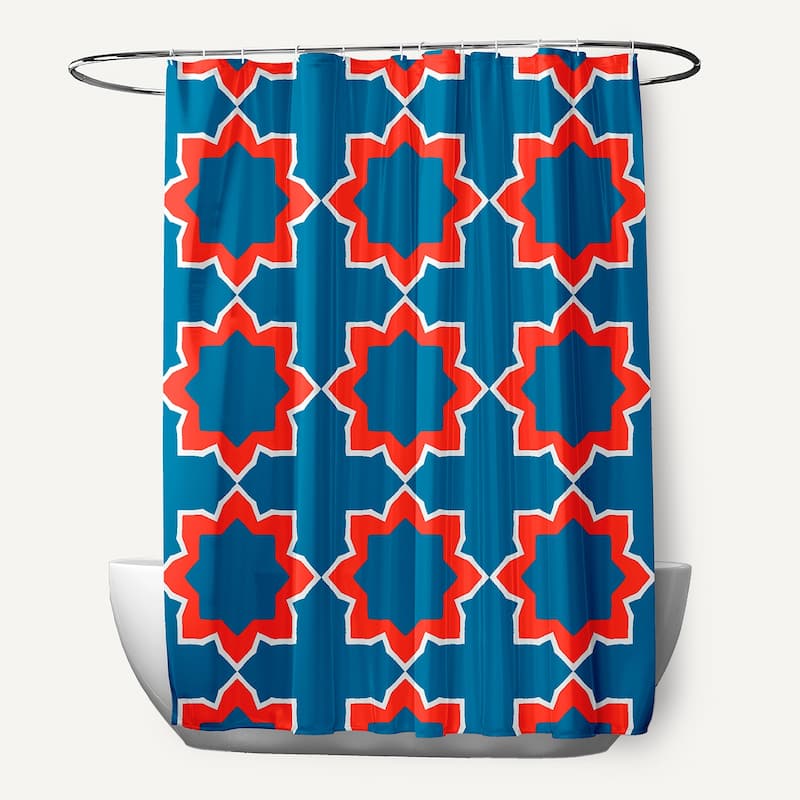 71 x 74-inch Bohemian 2 Geometric Print Shower Curtain - Blue