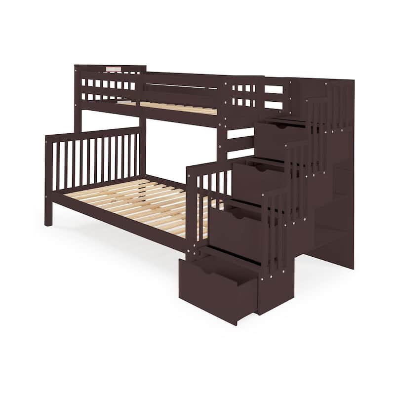 Taylor & Olive Trillium Twin over Full Stairway Bunk Bed
