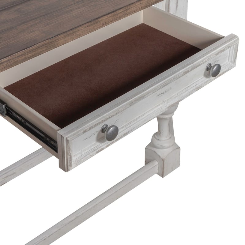 River Place Riverstone White & Tobacco Accent Console Table