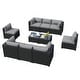 preview thumbnail 83 of 179, AOXUN Fire Pit Conversation Set Rattan Sofa Set Outdoor Furniture With Cushions