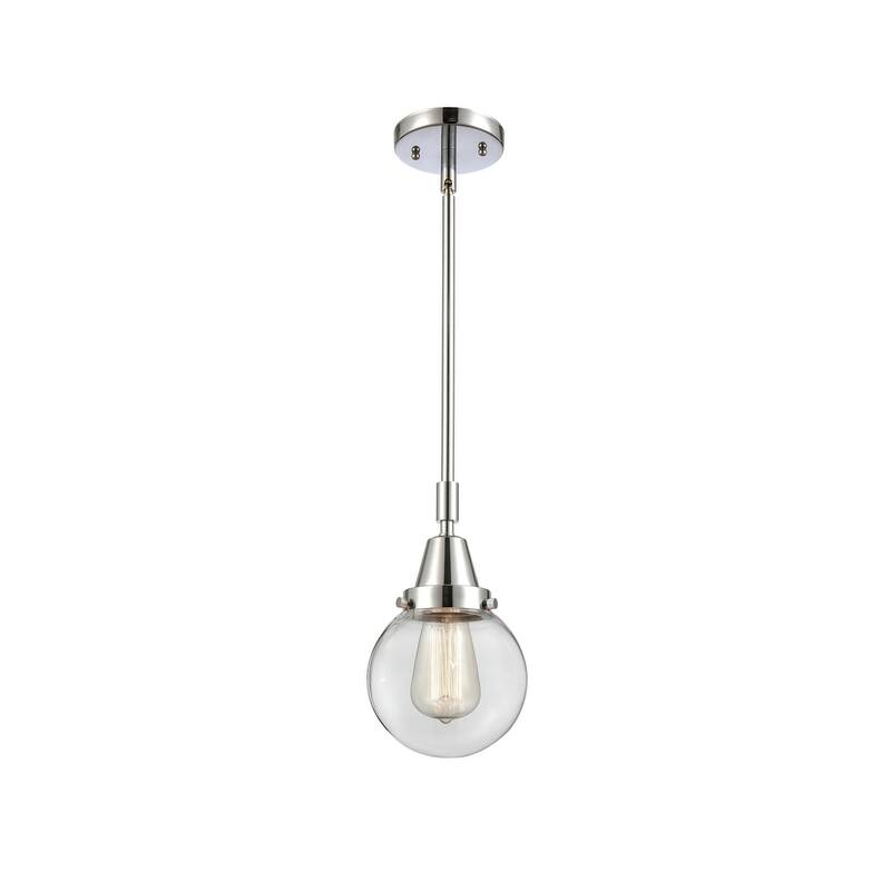 Innovations Lighting 447-1S-11-6 Beacon Pendant Beacon 6" Wide Mini - Polished Chrome / Clear