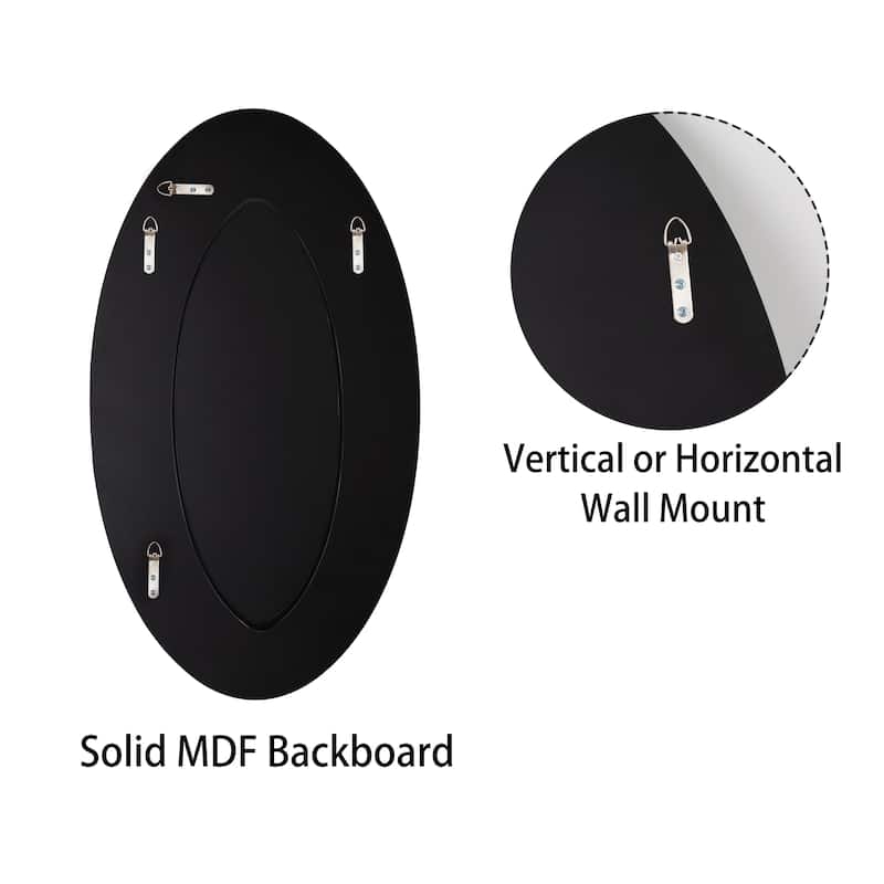 Oval Wall Mirror Crushed Diamond Inlay Sparkly Silver Mirror