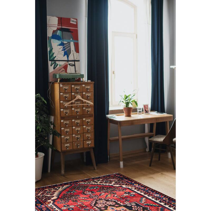 ECARPETGALLERY Hand-knotted Anadol Vintage Red Wool Rug - 4'7 x 6'7