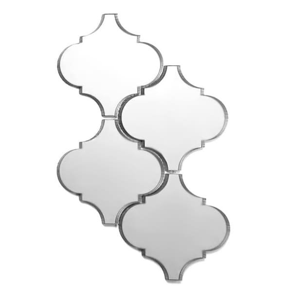 Miseno MT-WHSREFBLT-SI Reflections - 6" x 6" Deco Wall Mosaic Tile - Glossy Glass Visual - Silver