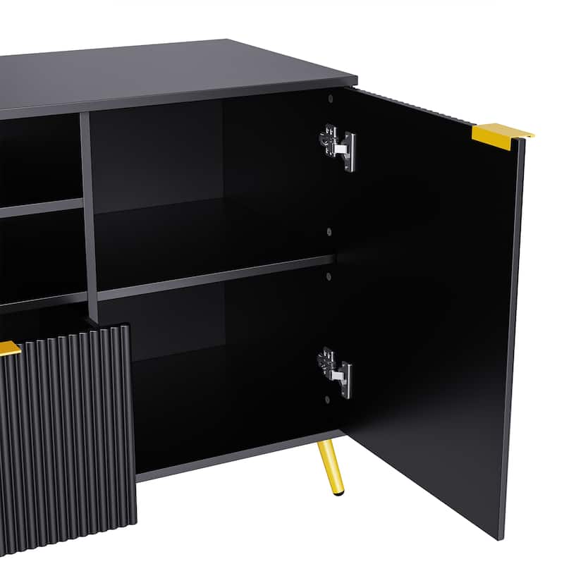 Large Entertainment Wall Unit w/ Large Storage Wall Mounted TV Stand w/ Open Bookshelf Media Cabinet for TVs Up to 70"