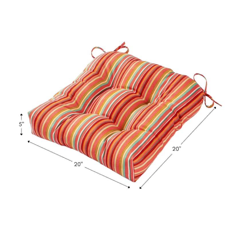Coastal Stripe 20-inch Outdoor Chair Cushion by Greendale Home Fashions - 20w x 20l