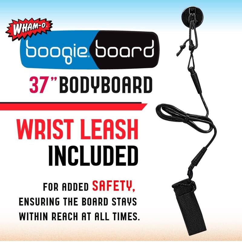 Wham-O 37" Bodyboard with EPS Core Wrist Leash Lightweight Boogie Boards Durable for Beach, Adults Kids All Wave Conditions