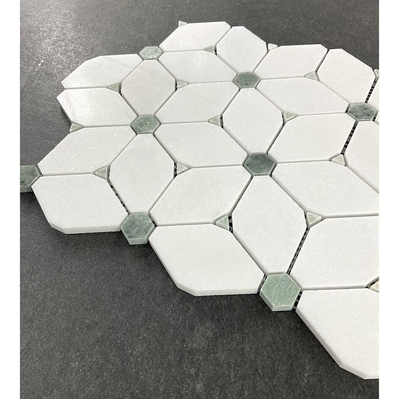 Water Jet Marble Novelty Mosaic Wall & Floor Tile - Case (10 Sheets)
