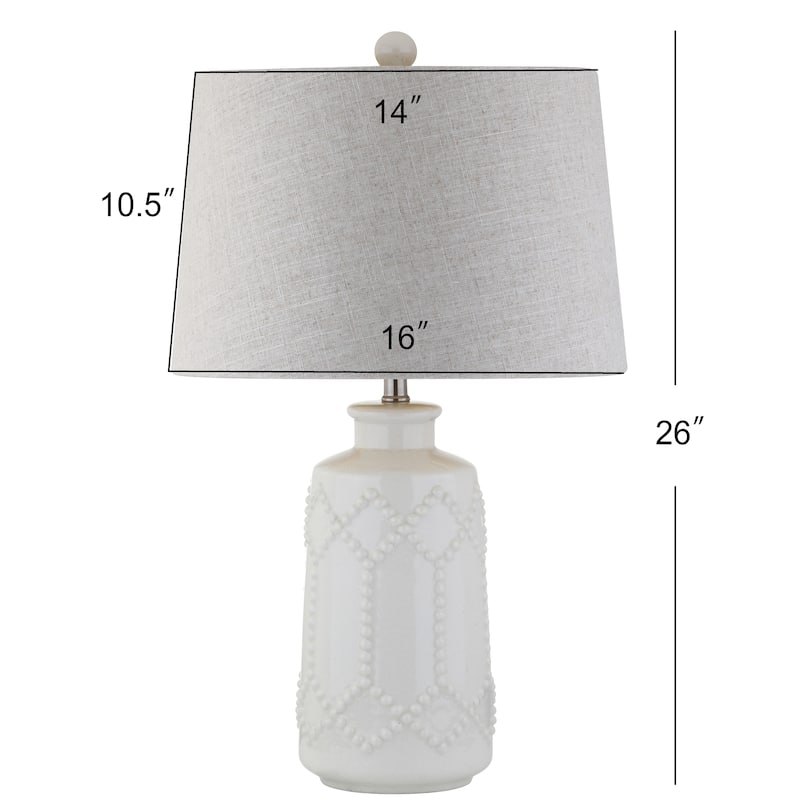 Pineapple 26" Ceramic LED Table Lamp, Cream by JONATHAN Y