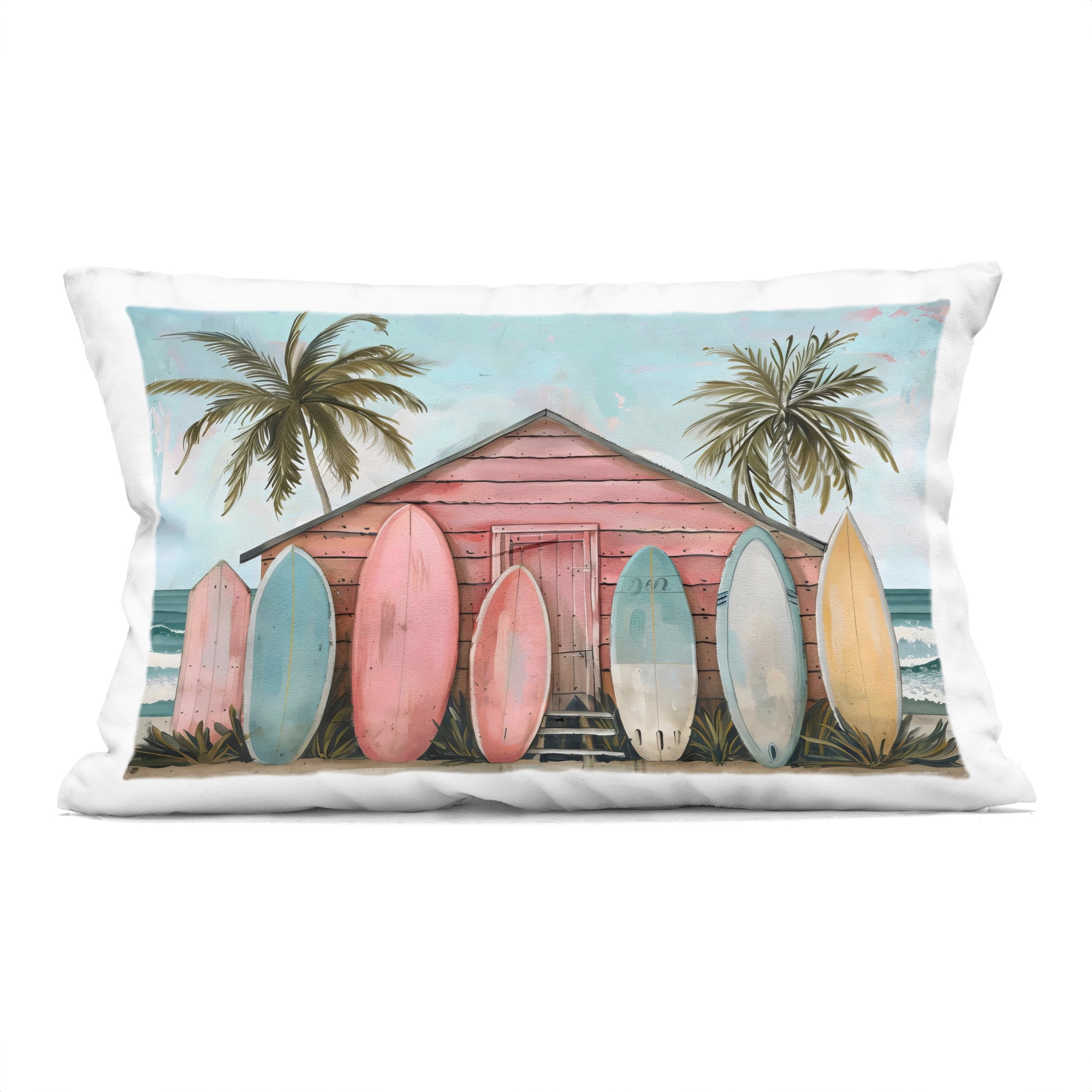 Stupell Pastel Boards Against Cabin Decorative Printed Throw Pillow Design By LSR Design Studio