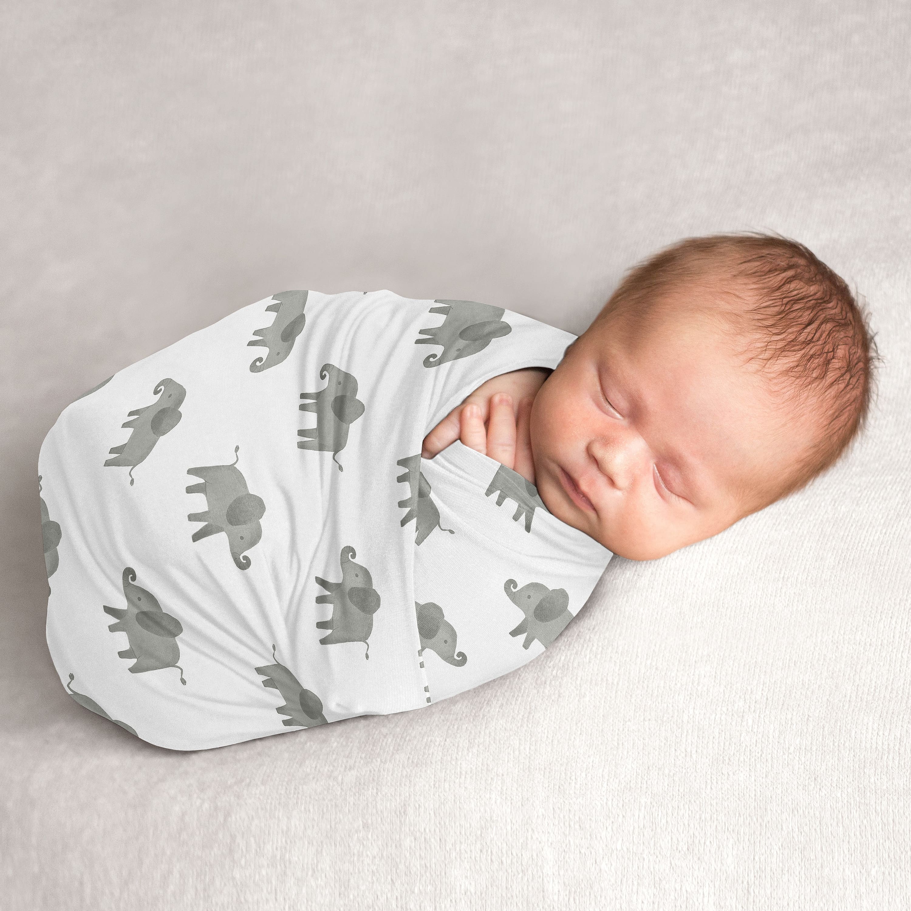 Elephant Safari Collection Boy or Girl Baby Swaddle Receiving Blanket