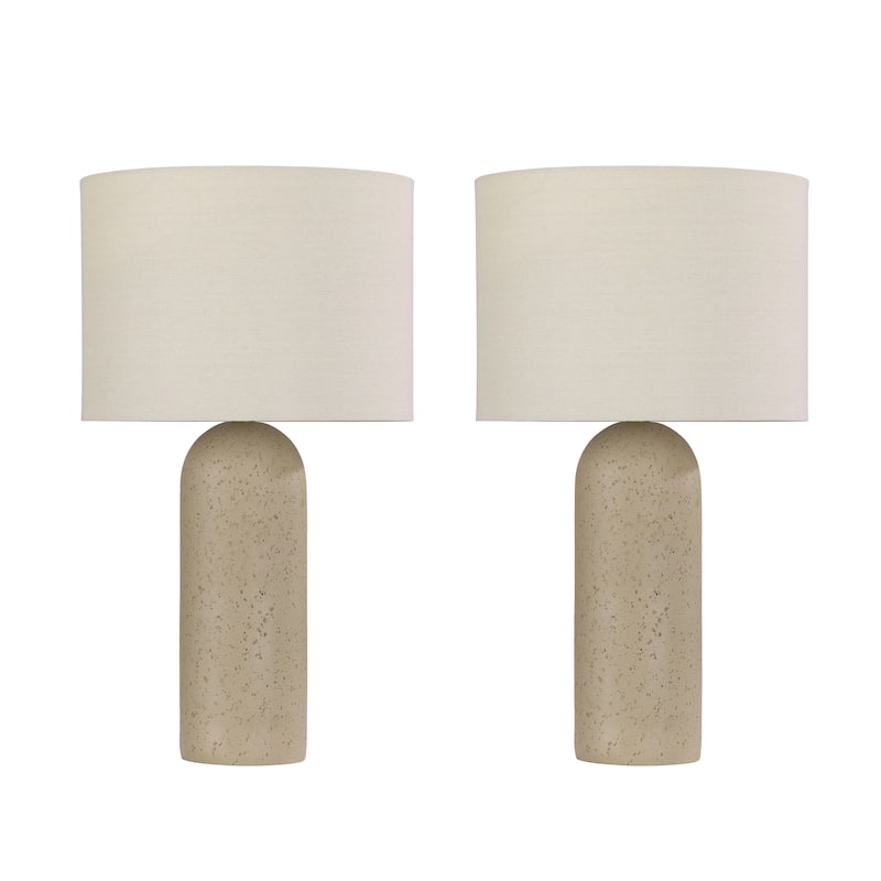 Ceramic Table Lamp with Drum Linen Shade