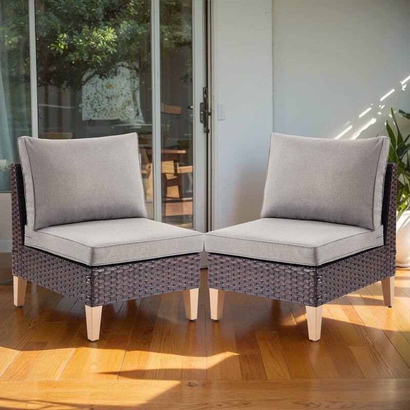 All-Weather Sofa Outdoor Conversation Set - Brown - Grey