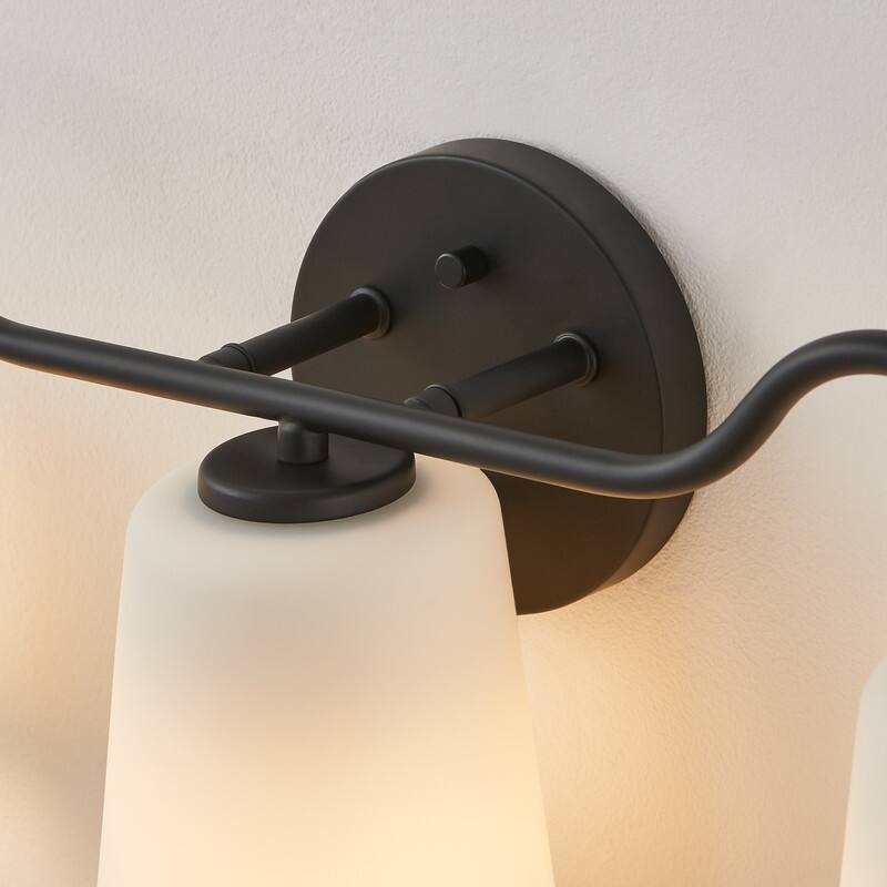 KAWOTI W23.5 inch Bathroom Vanity Light with Frosted Glass - W23.5" x E6" x H8.7"