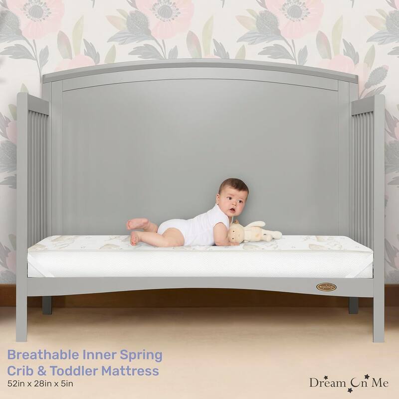 Dream On Me 2-In-1 Breathable Twilight 5" Spring Coil Crib and Toddler Bed Mattress
