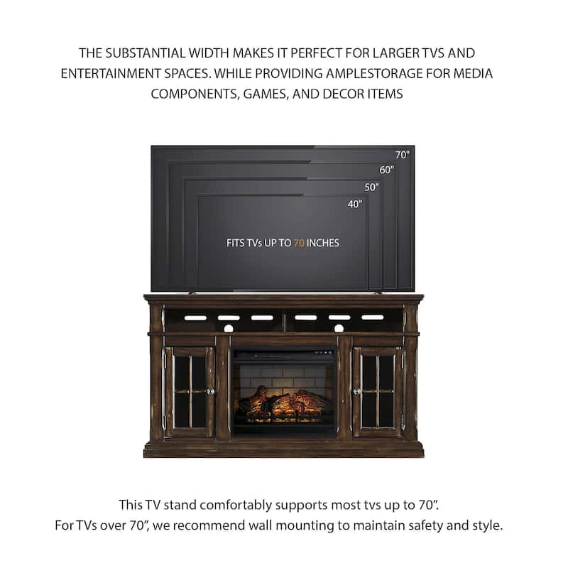 Roddinton 74" TV Stand with Electric Fireplace