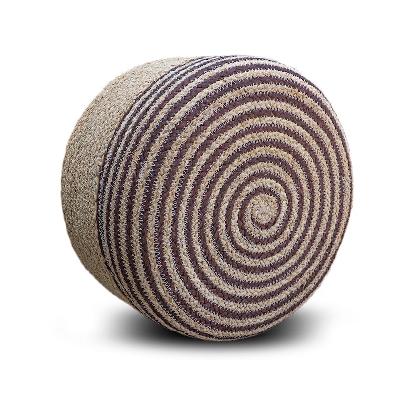 Made4Home Cera Round Natural Woven Accent Ottoman Pouf