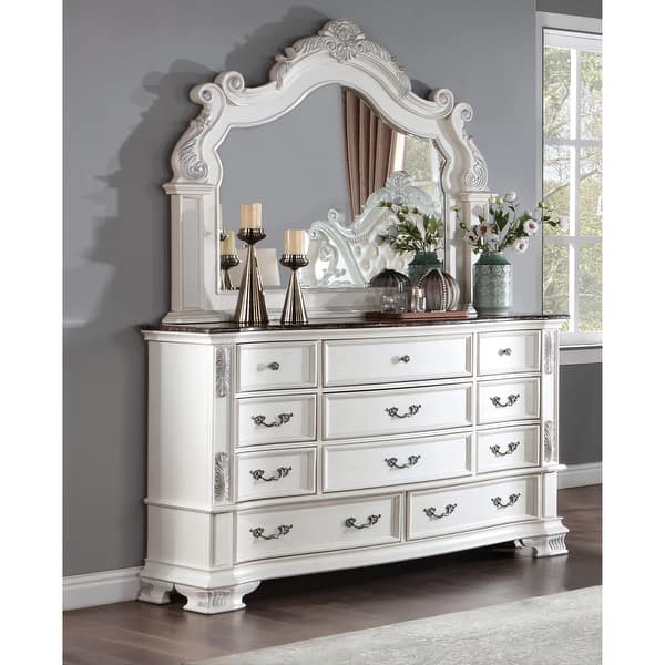 marble top dresser HULALA HOME Arcua Fluted Dresser, Walnut creating a smooth and inviting presence that pairs effortlessly with a variety of interiors Furniture of America Wrea Traditional