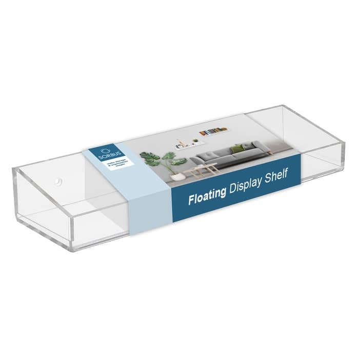 Acrylic Bathroom Floating Display Shelves, Clear Shelf Storage