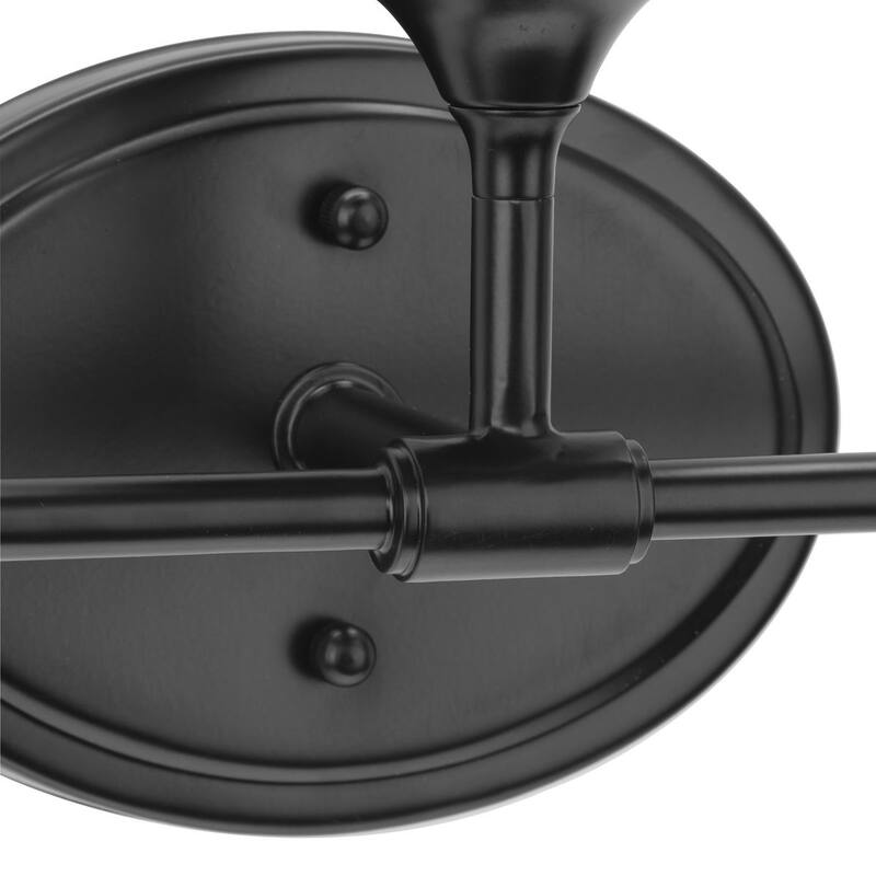 Lynzie Collection Three-Light Matte Black Etched Opal Glass Modern Bath Vanity Light - 23.875 in x 5.625 in x 11.125 in