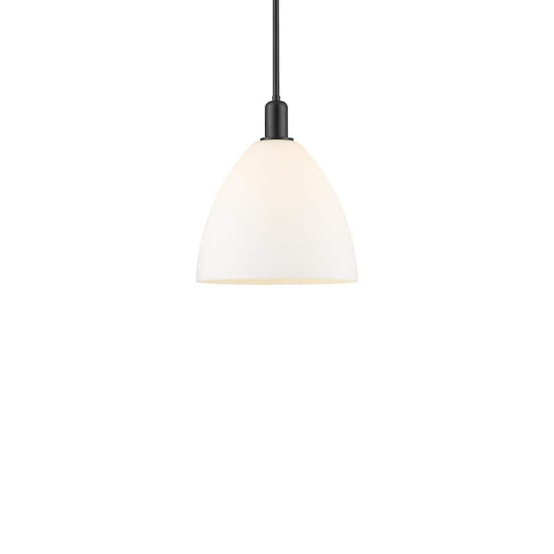 Innovations Lighting 716-1S-14-12 Bristol Pendant Bristol 12" Wide - Matte Black / Matte White
