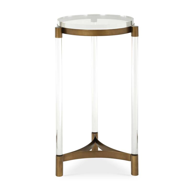 Uttermost Pereira Round Acrylic Accent Table - 13.13" W x 24.88" H x 13.13" D
