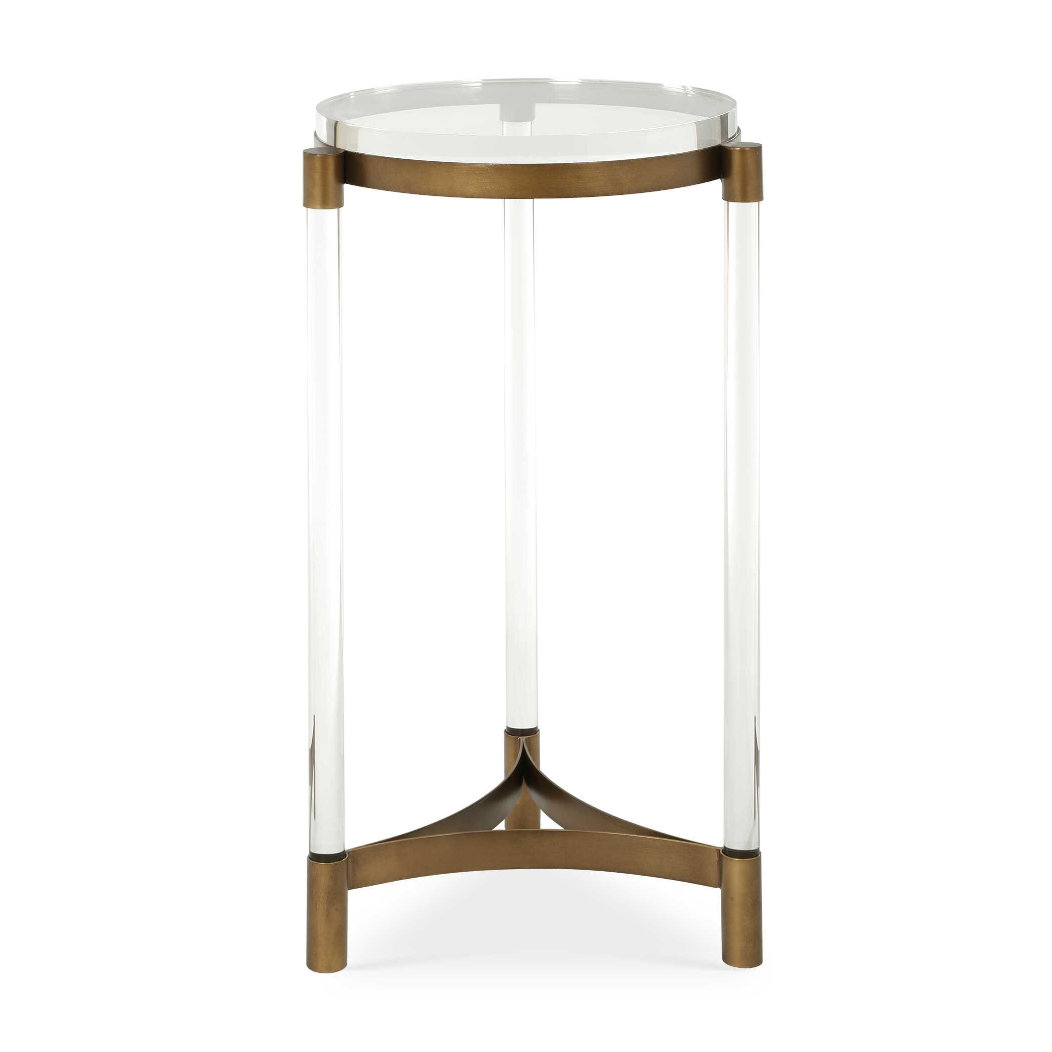 Uttermost Pereira Round Acrylic Accent Table - 13.13" W x 24.88" H x 13.13" D