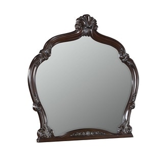 Pamy Dresser Mirror, Reeded Posts, 49 Inch Antique White Bell Frame