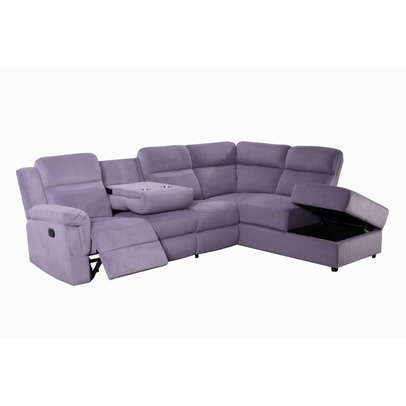 111.4''Recliner Storage Upholstery Sectional Sofa Couchs