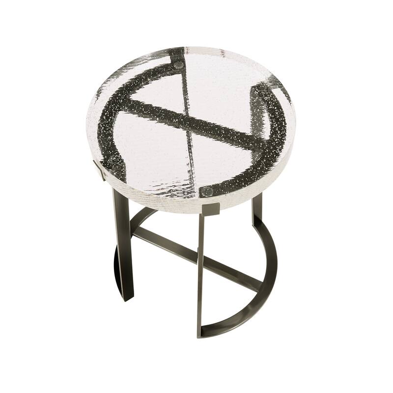 Vardo Stainless Steel Cast Glass Top Table by iNSPIRE Q Modern